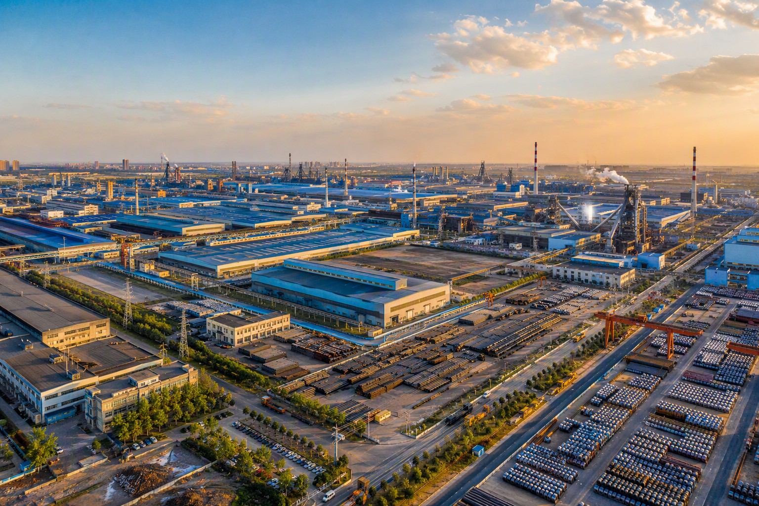 Sino East Steel factory in Tianjin, China - steel pipe and coil manufacturer